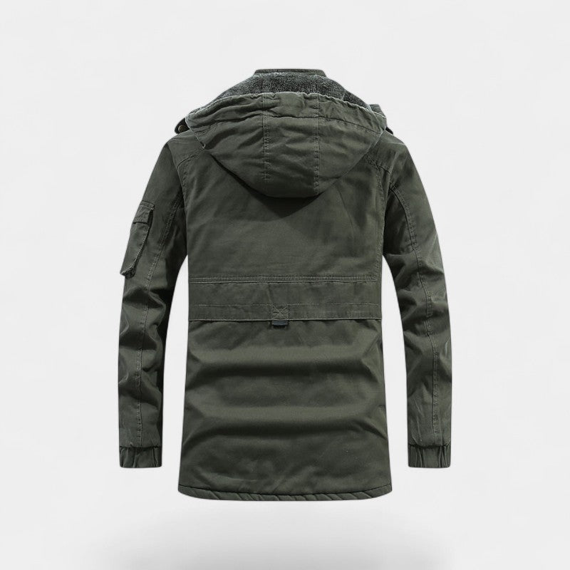 Parka homme coton capuche – Veste délavée à revers