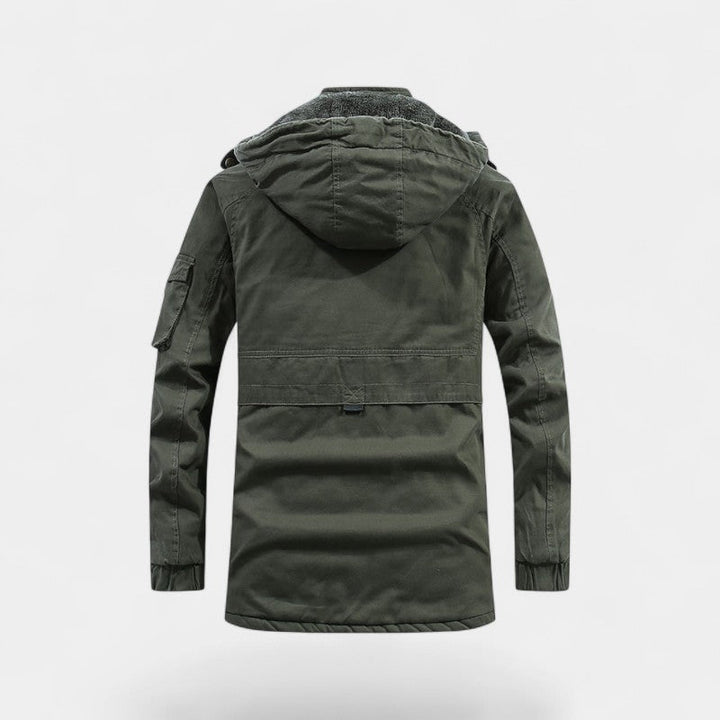 Parka homme coton capuche – Veste délavée à revers