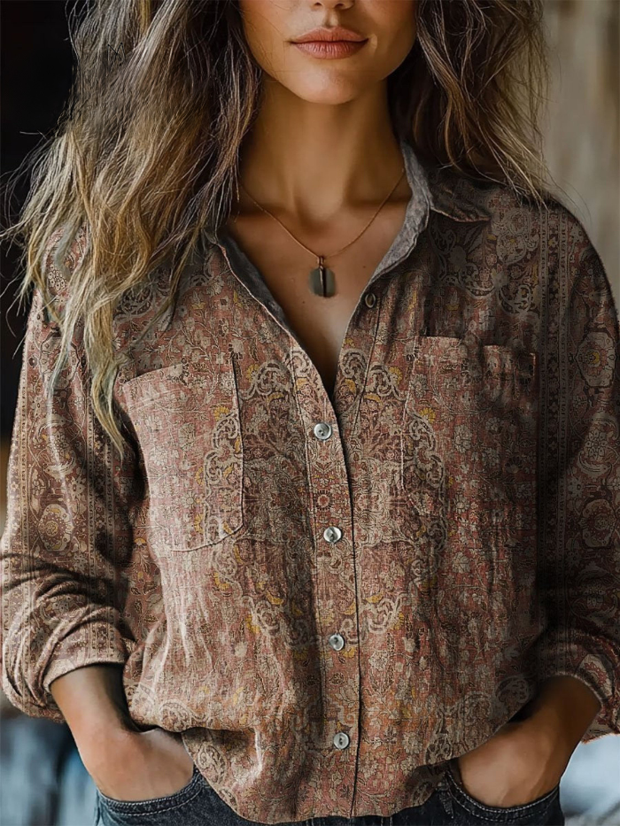 Coralie — Blouse Vintage à Imprimé Floral