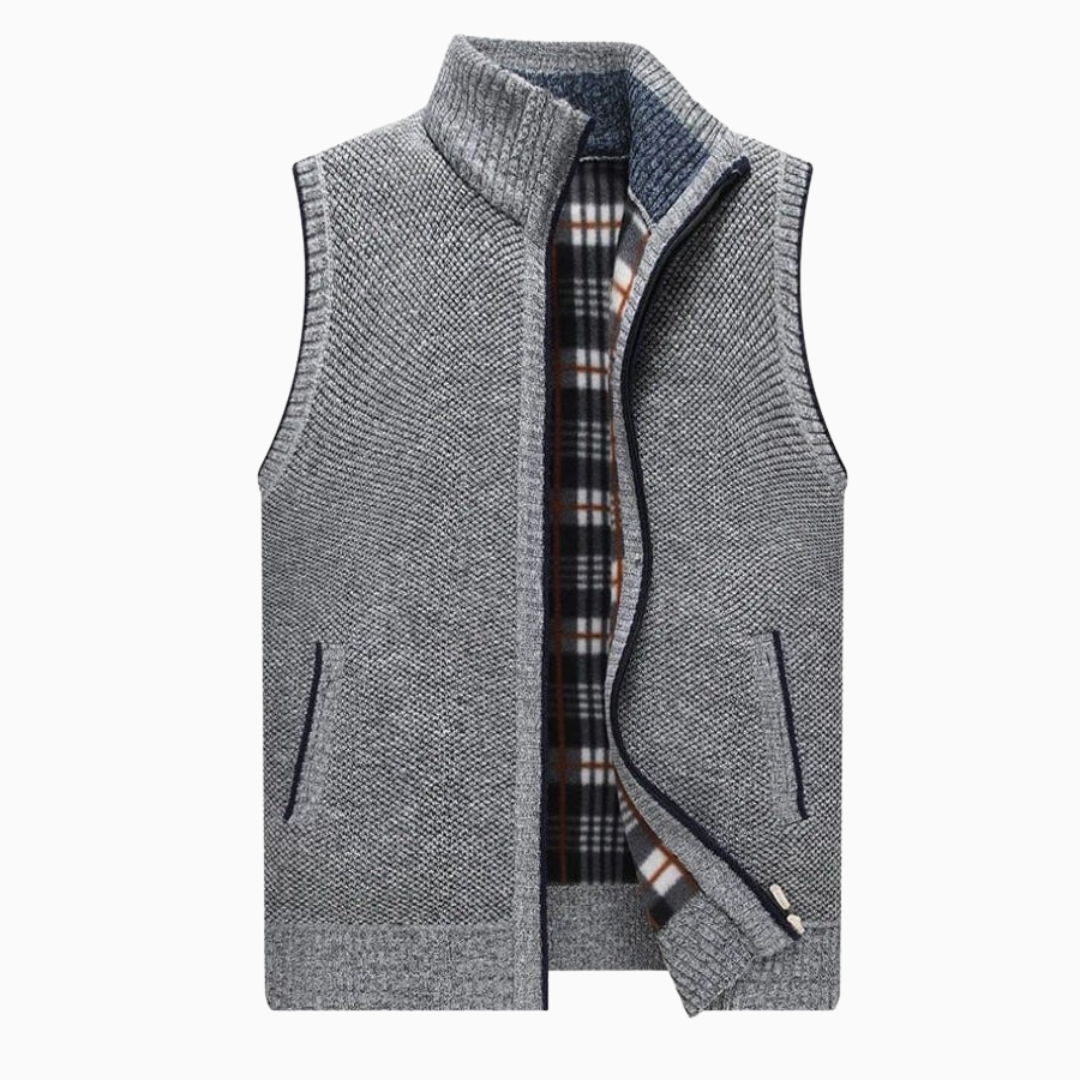 Matteo | Gilet homme chaud et élégant avec fermeture zippée et col montant