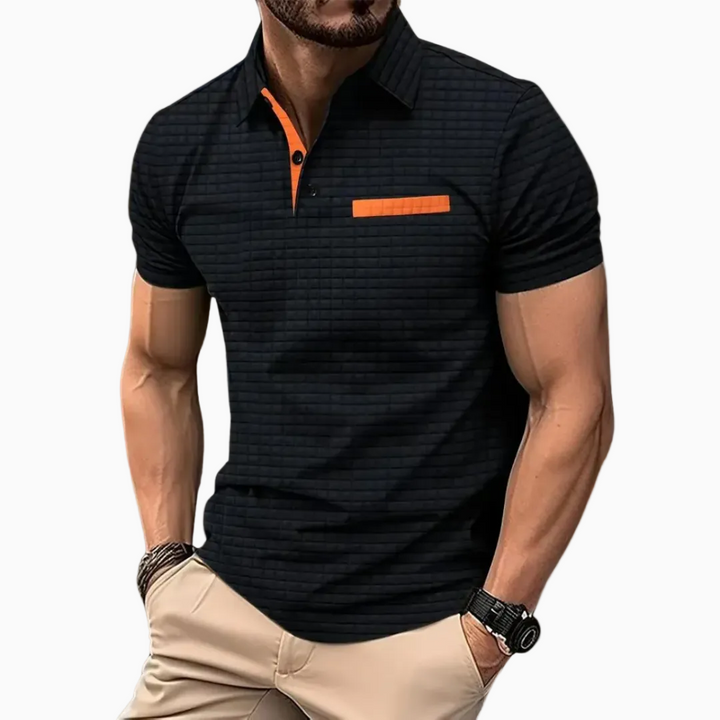 Emiliano polo homme manches courtes motif discret style élégant