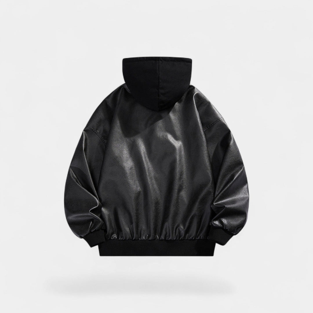 Blouson Varsity Homme Cuir Rétro – Effet Deux Pièces Moderne