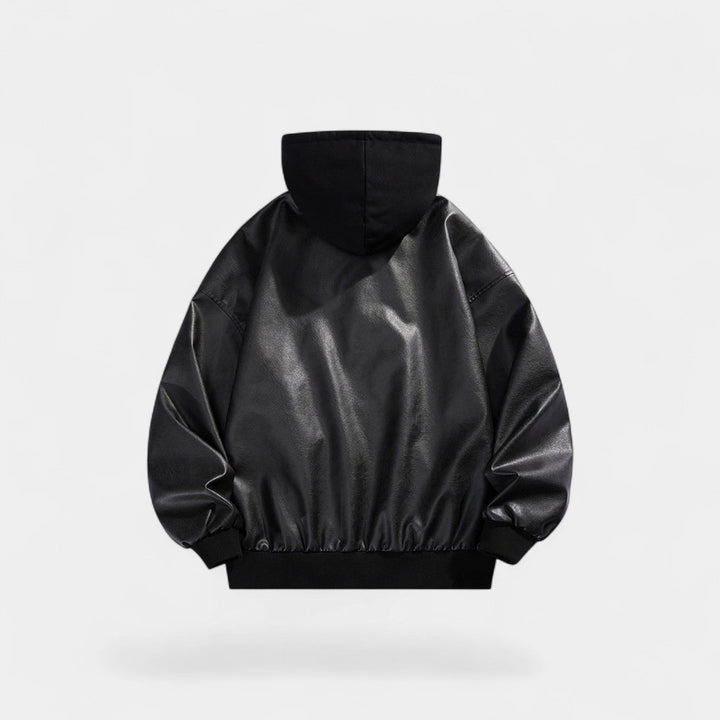 Blouson Varsity Homme Cuir Rétro – Effet Deux Pièces Moderne
