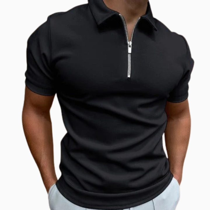Luca polo homme manches courtes col zippé polo casual style moderne