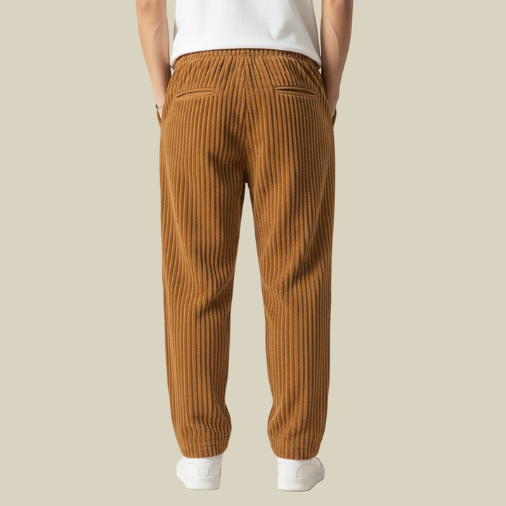 Pantalon Homme en Velours Côtelé Confortable – Taille Élastique avec Poches