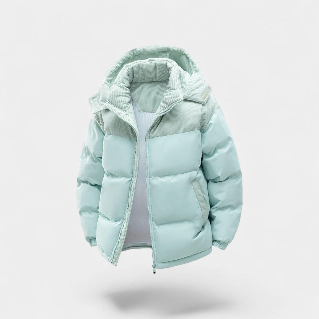 Doudoune homme à capuche coton amovible – épaissie, raffinée, silhouette hivernale