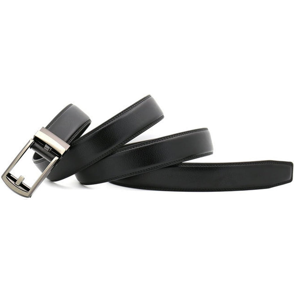 Ceinture en cuir à cliquet pour homme avec fermeture à pression – Style ajustable décontracté et formel