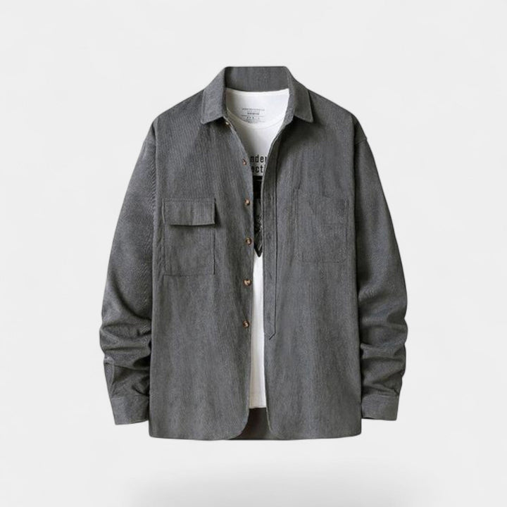 Veste-chemise homme coton velours côtelé – style raffiné décontracté