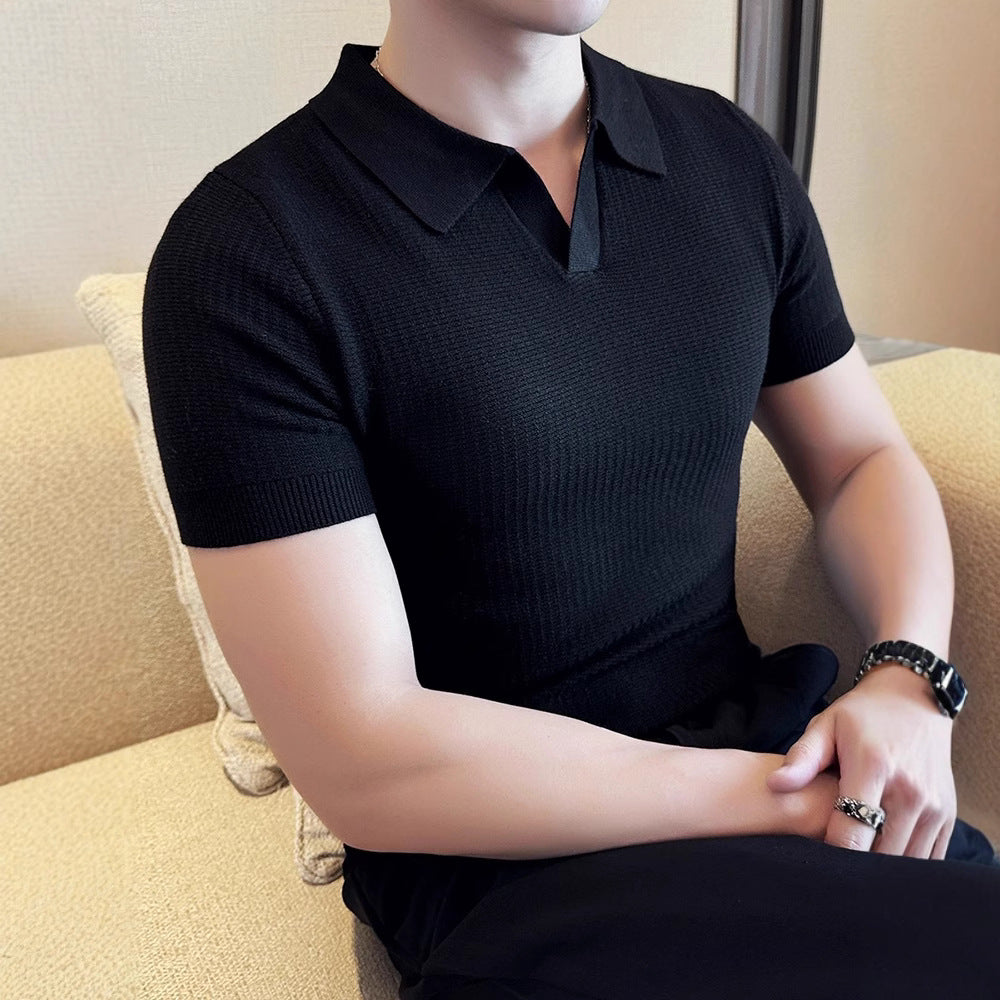 Polo Homme en Maille de Coton – Coupe Slim