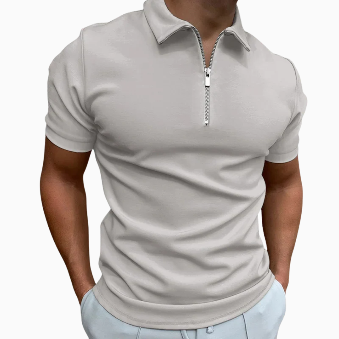 Polo Homme à Fermeture Zippée – Coupe Moderne et Ajustée