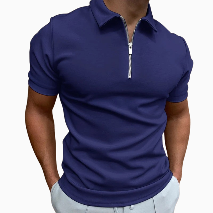 Luca polo homme manches courtes col zippé polo casual style moderne