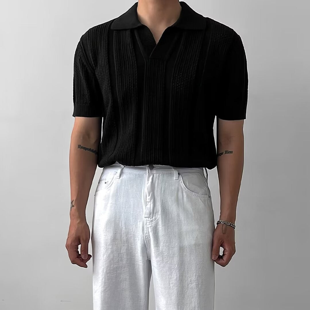Polo Homme Maille Respirante – Texture Ajourée Aérée