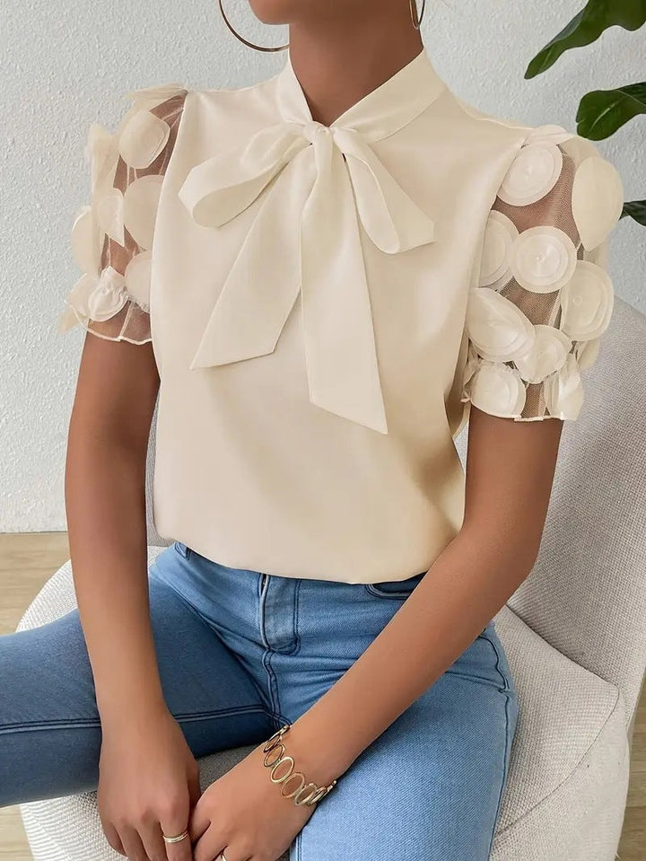Blouse élégante femme à nœud – Chemisier chic et raffiné