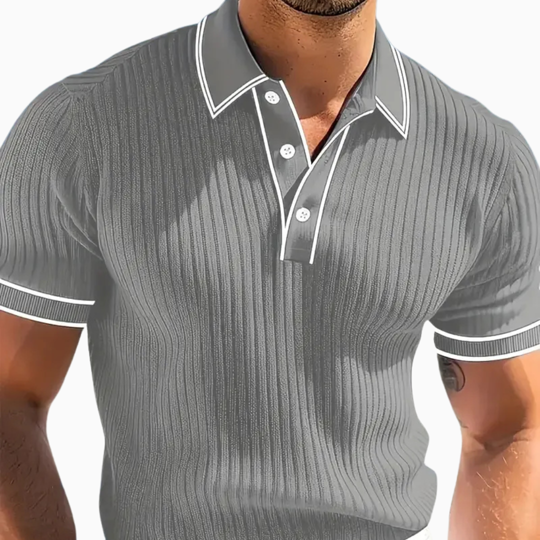 Polo Homme Slim Texturé – Finition Contrastée Élégante