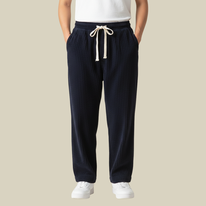 Pantalon Homme en Velours Côtelé Confortable – Taille Élastique avec Poches