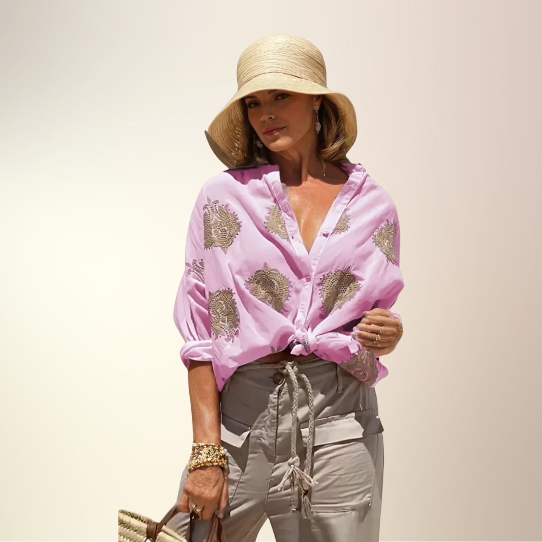 Chemise Imprimée Légère de Vacances Femme – Blouse d&