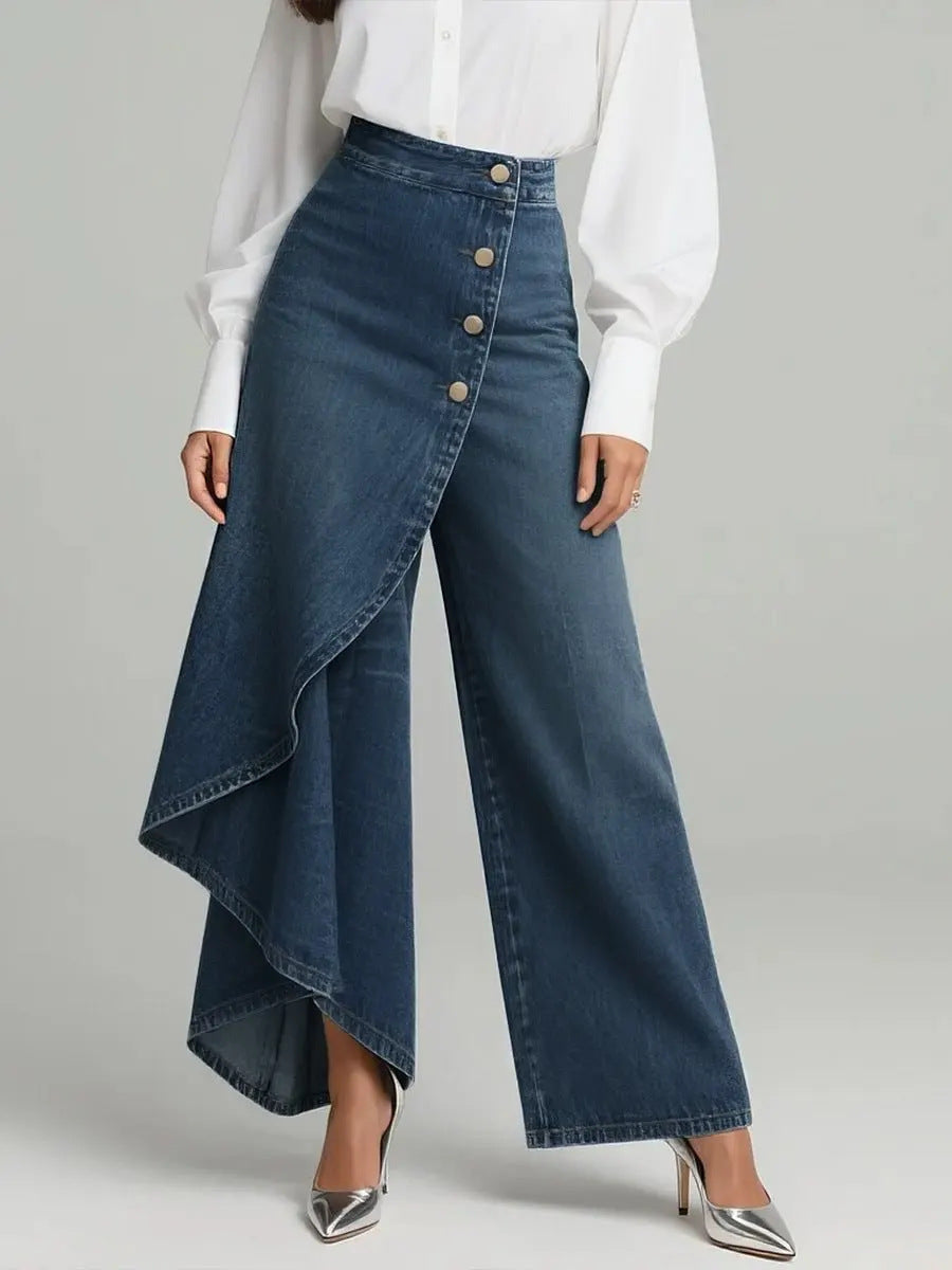 Pantalon Faux Denim Femme