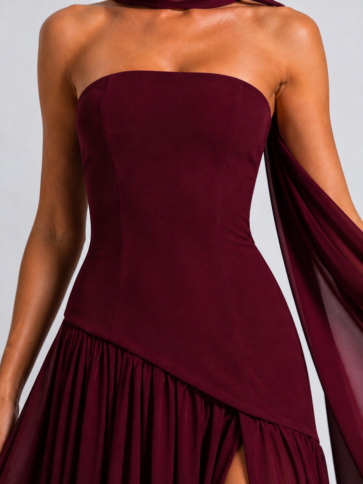 Solène Robe Fendue Drapée