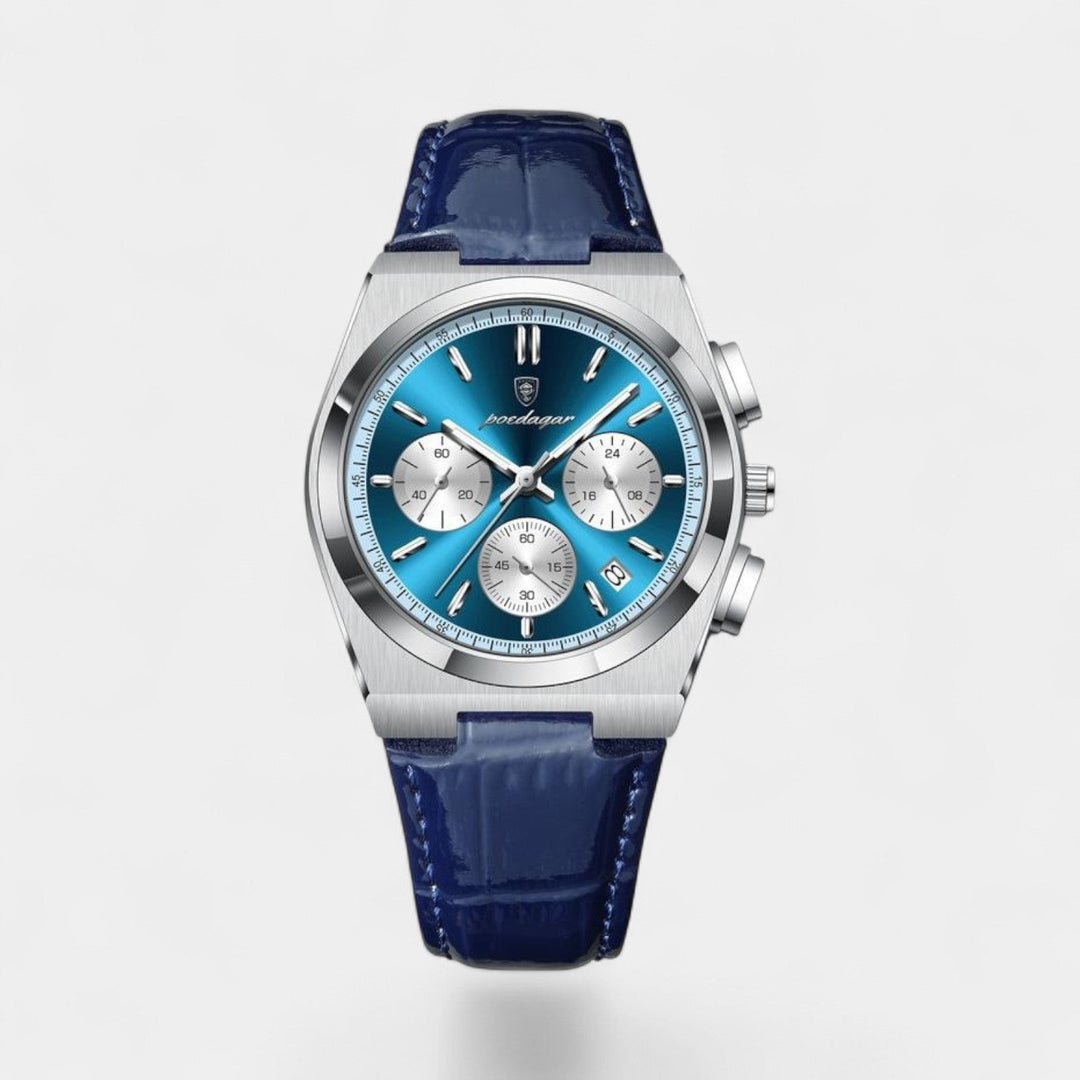 Montre pour Homme en Cuir – Quartz 41 mm Multi-Fonction