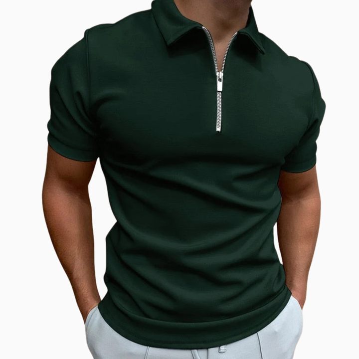Luca polo homme manches courtes col zippé polo casual style moderne