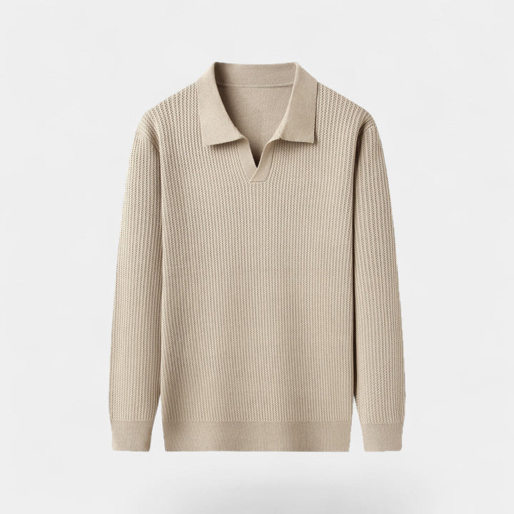 Polo homme viscose détente – coupe décontractée manches longues