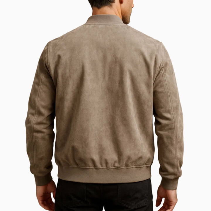Veste Homme Style Suédine Zippée Design Bomber Décontracté Léger