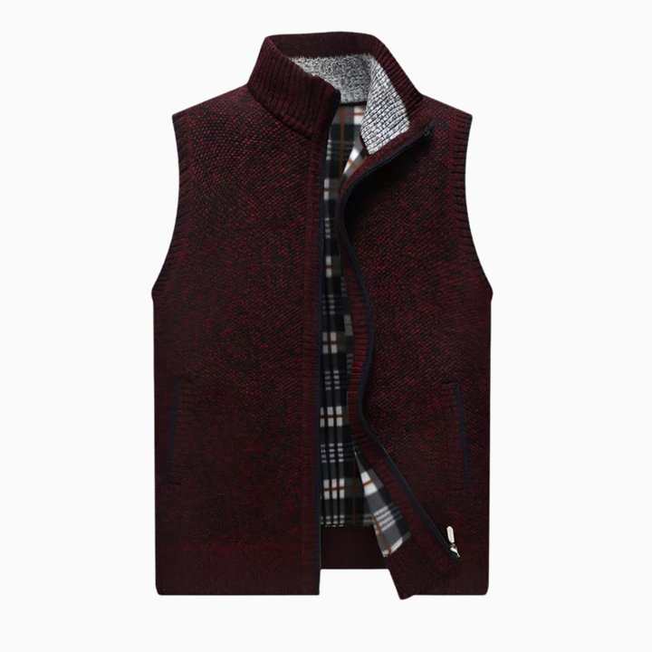 Matteo | Gilet homme chaud et élégant avec fermeture zippée et col montant