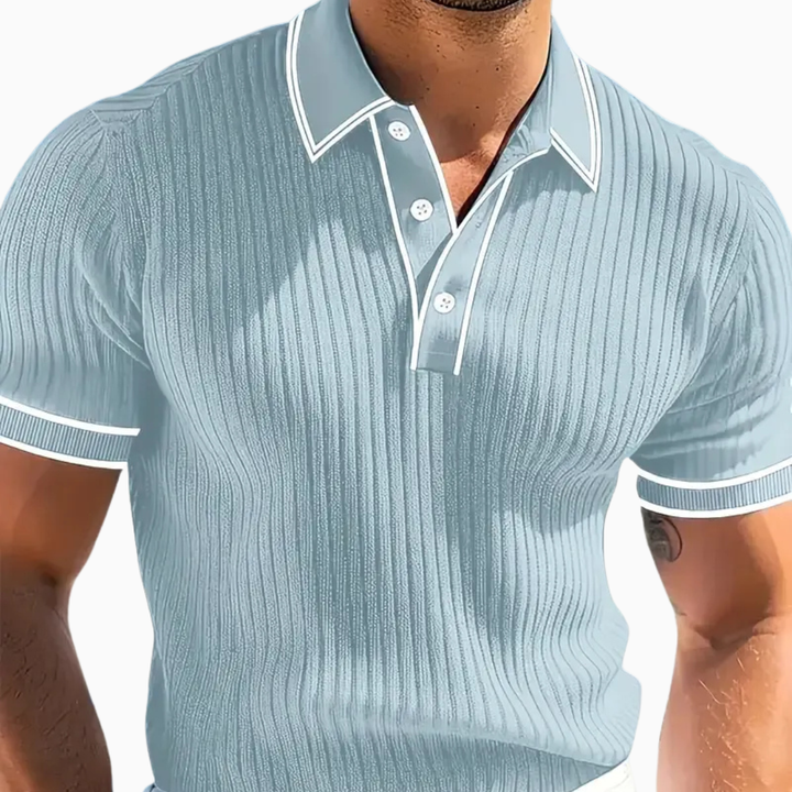 Polo Homme Slim Texturé – Finition Contrastée Élégante