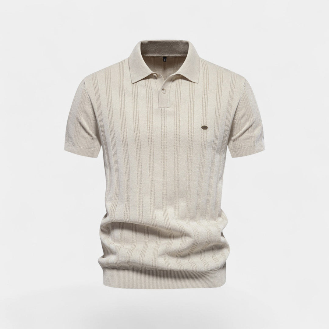 Polo Homme Maille Viscose – Polo Tricoté Manches Courtes Col Boutonné