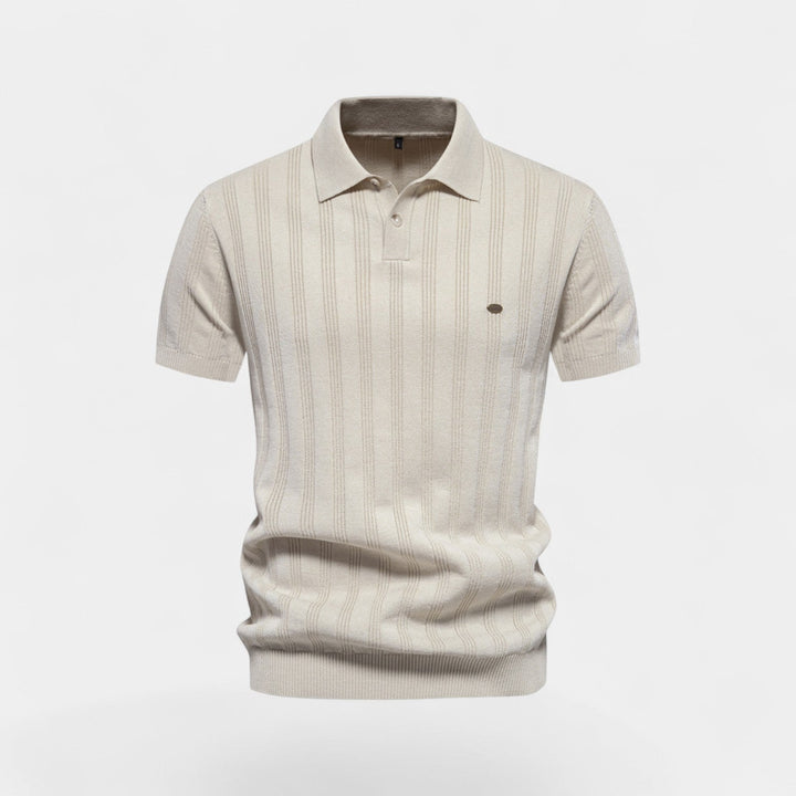 Polo Homme Maille Viscose – Polo Tricoté Manches Courtes Col Boutonné