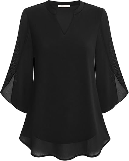 Blouse en Chiffon Élégante pour Femme – Haut Décontracté Coupe A-Line