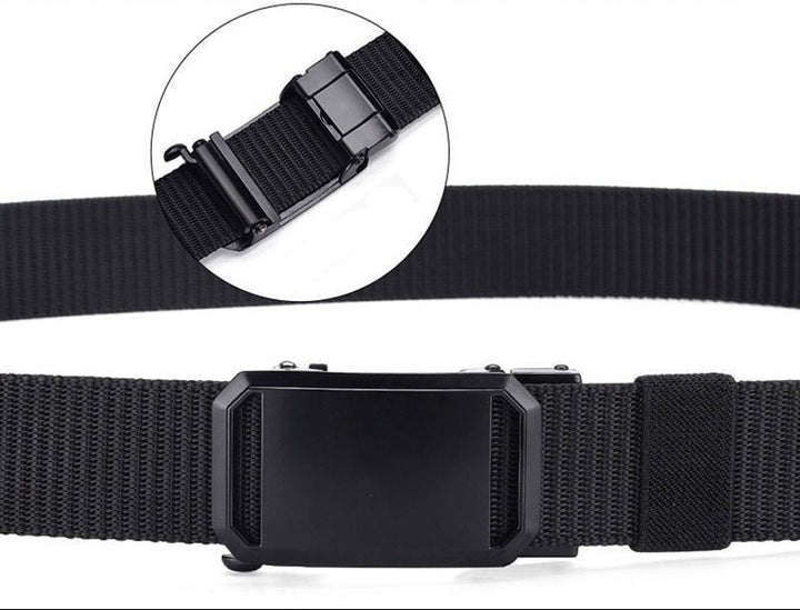 Ceinture en toile nylon durable pour homme – Boucle automatique sans dents style outdoor