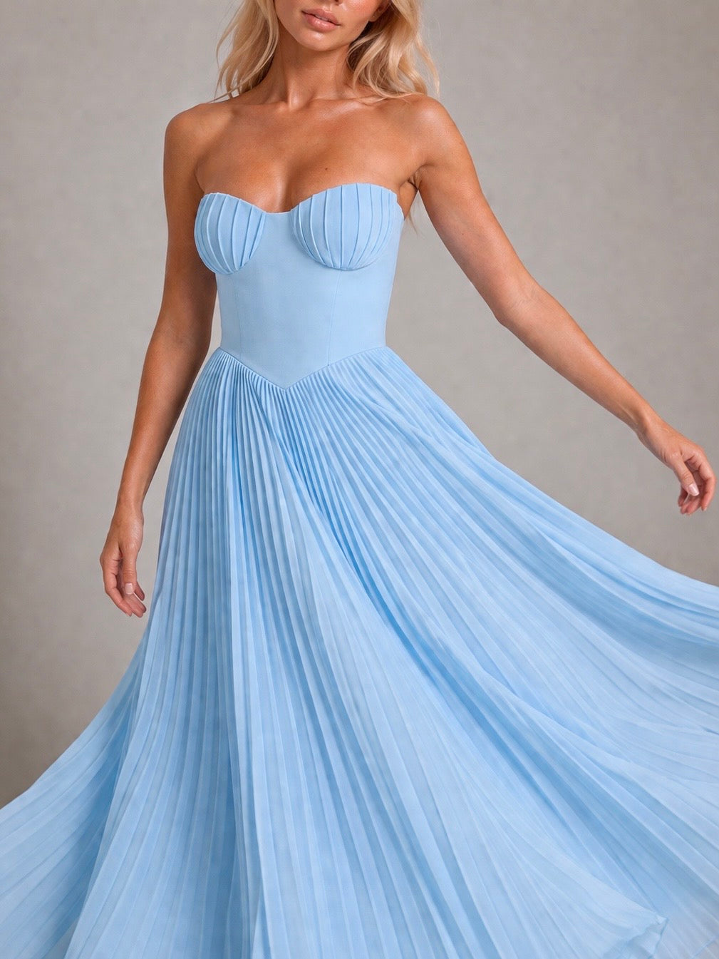 Éloise Robe Bustier Plissée