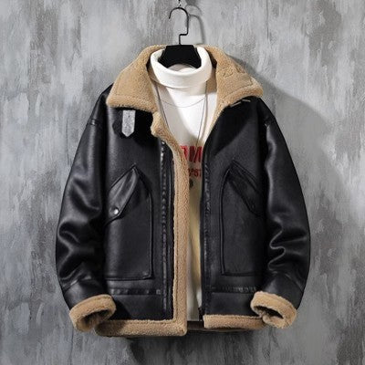 Veste Homme Doublée Polaire Laine d’Agneau – Coupe Décontractée