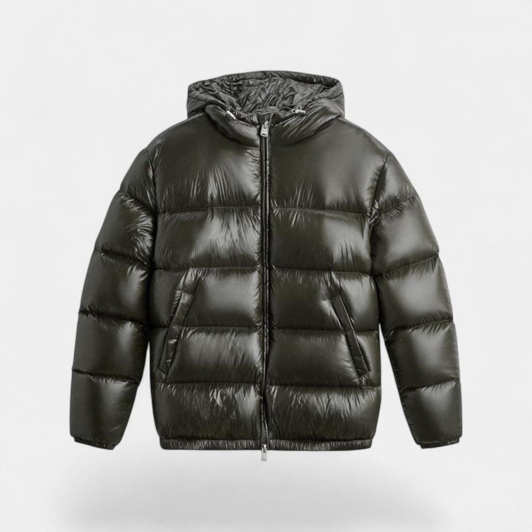 Doudoune homme à capuche en duvet – chaude, moderne, silhouette raffinée