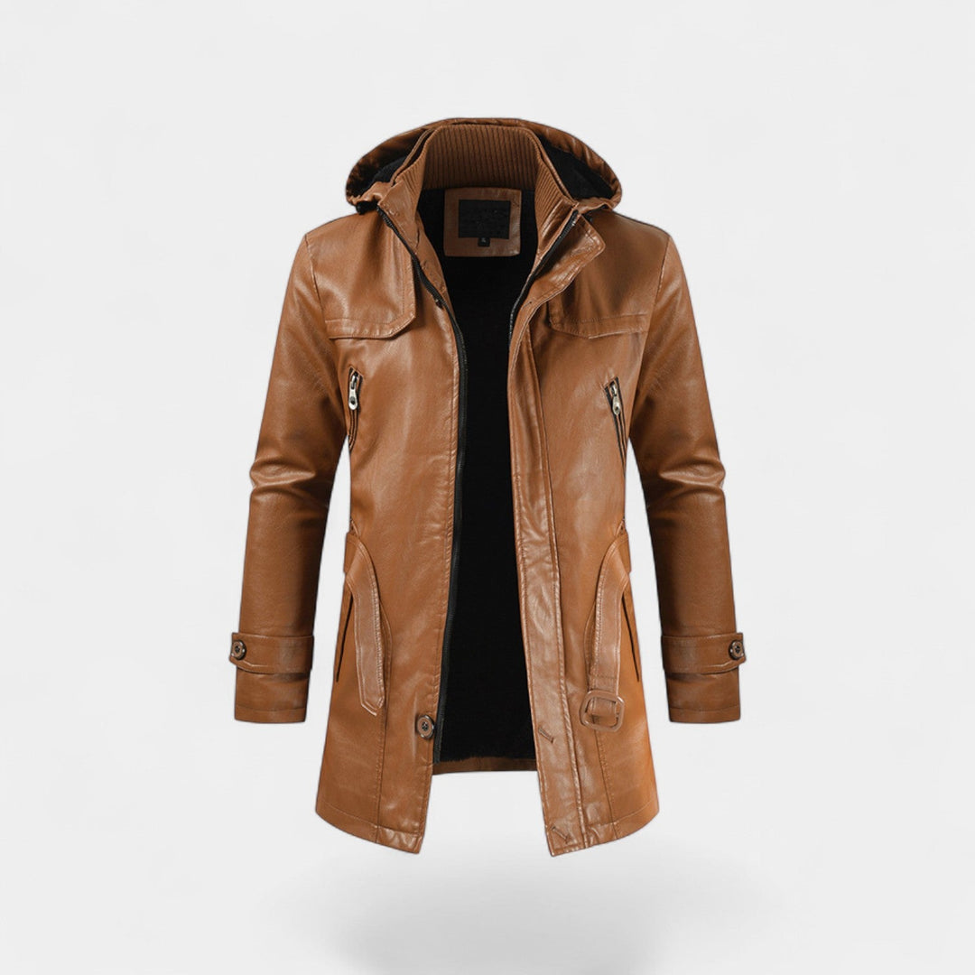 Claire Mode | Manteau Homme en Cuir – Trench Mi-Long Coupe Moderne
