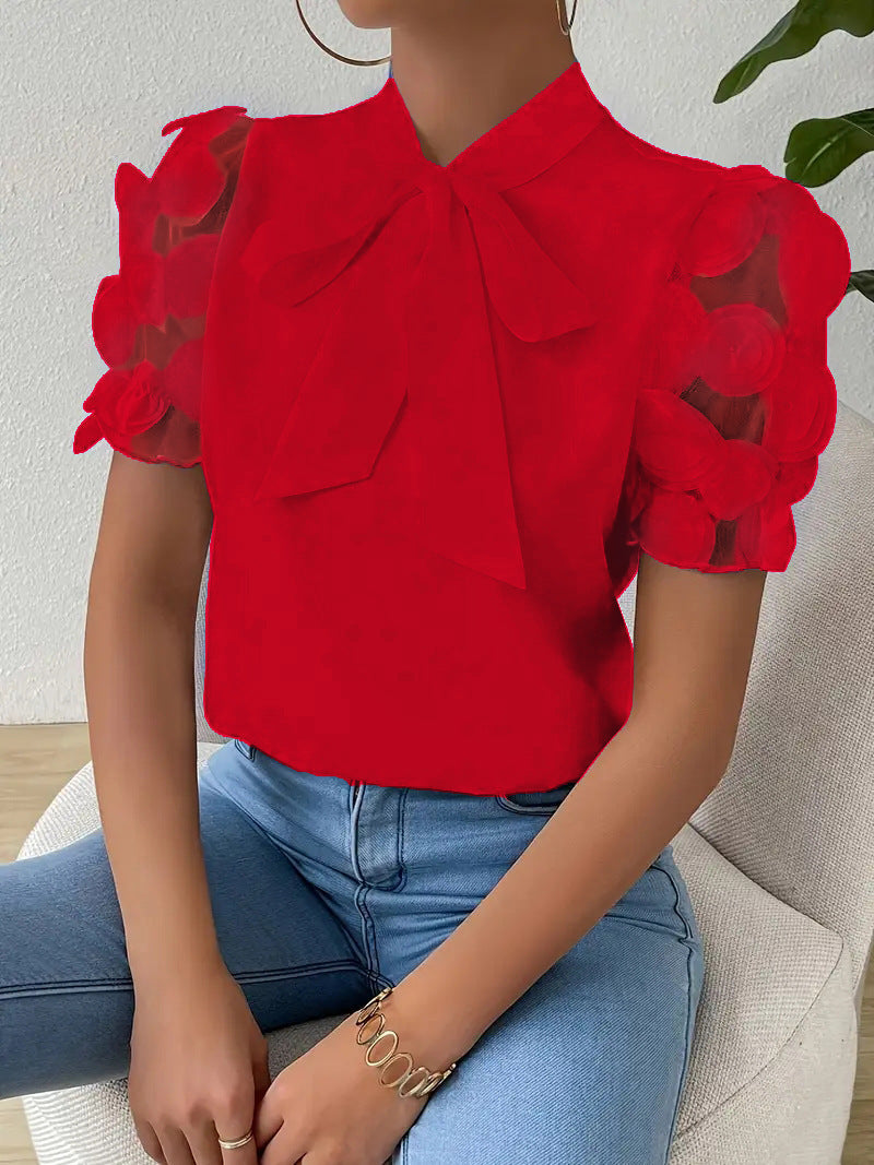 Blouse élégante femme à nœud – Chemisier chic et raffiné