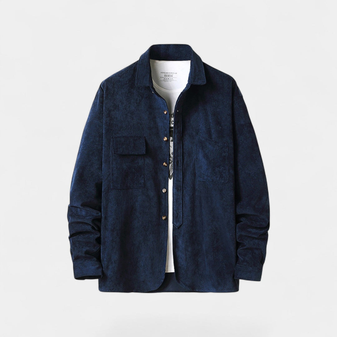 Veste-chemise homme coton velours côtelé – style raffiné décontracté