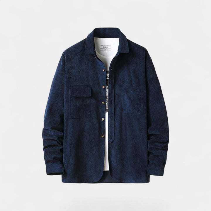 Veste-chemise homme coton velours côtelé – style raffiné décontracté