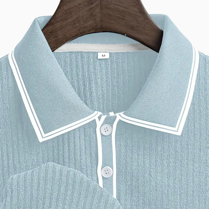 Polo Homme Slim Texturé – Finition Contrastée Élégante