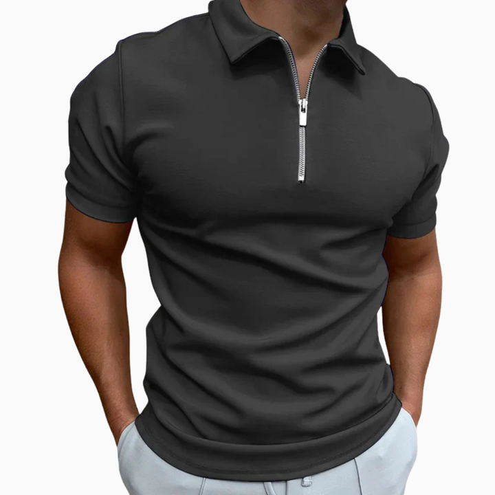 Polo Homme à Fermeture Zippée – Coupe Moderne et Ajustée