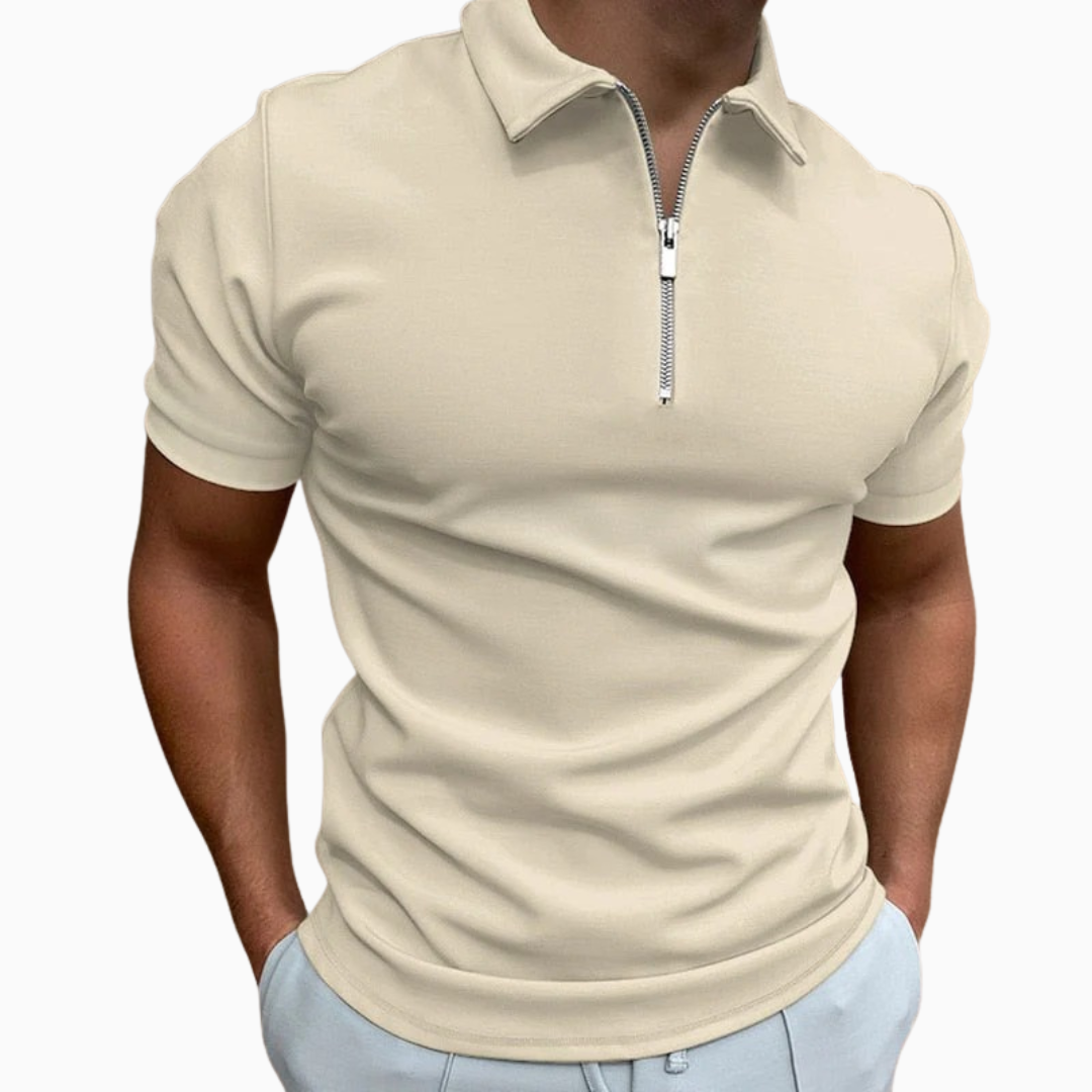 Luca polo homme manches courtes col zippé polo casual style moderne