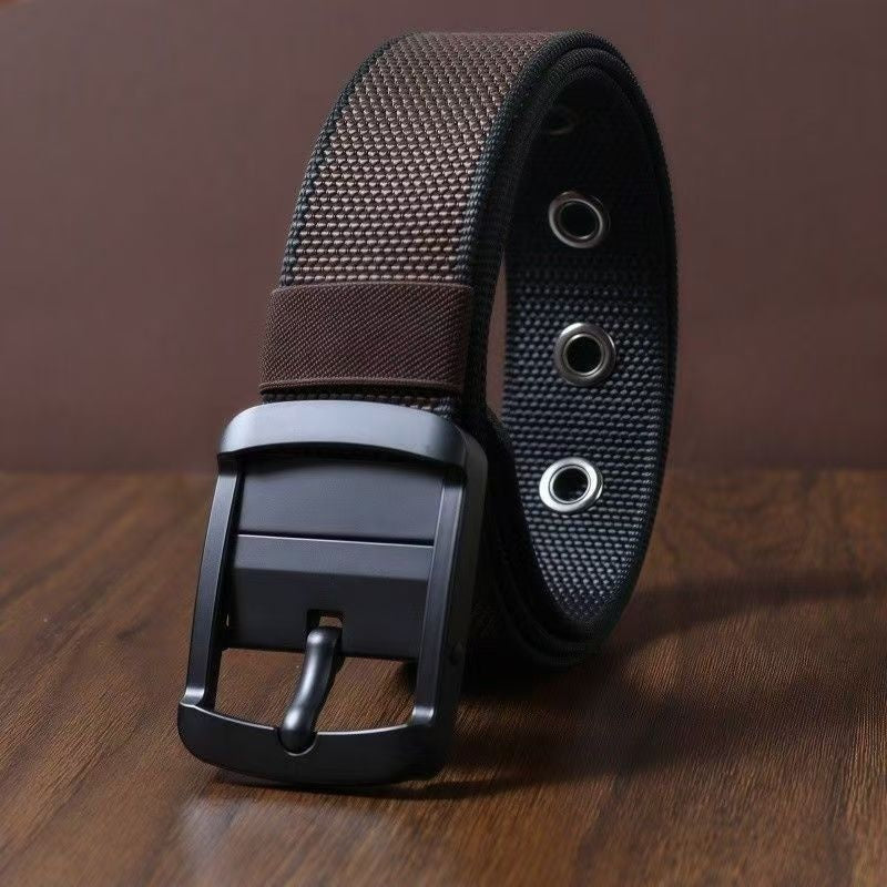 Ceinture en nylon rotative pour homme – Style polyvalent à boucle à ardillon double face