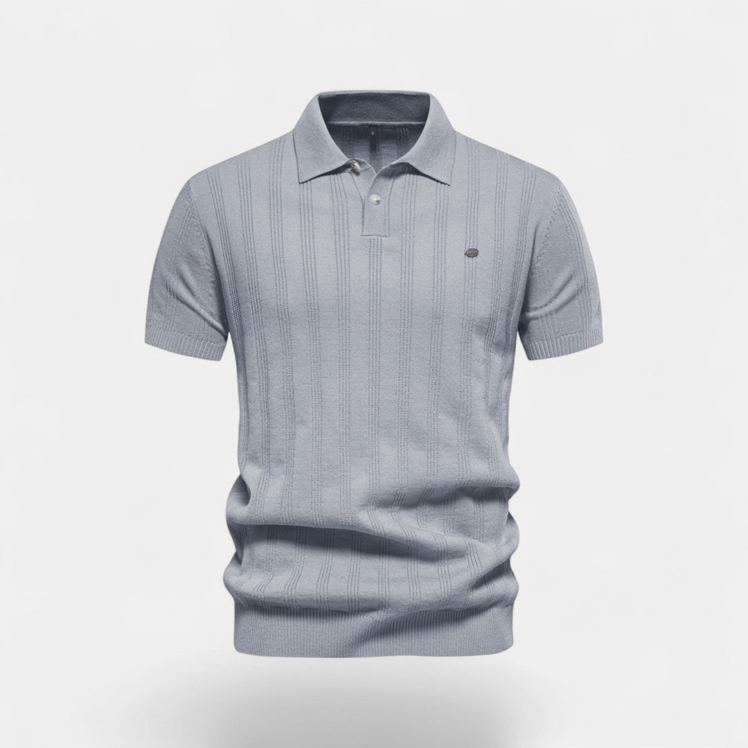 Polo Homme Maille Viscose – Polo Tricoté Manches Courtes Col Boutonné