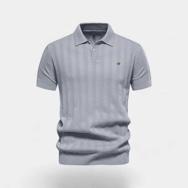 Polo Homme Maille Viscose – Polo Tricoté Manches Courtes Col Boutonné