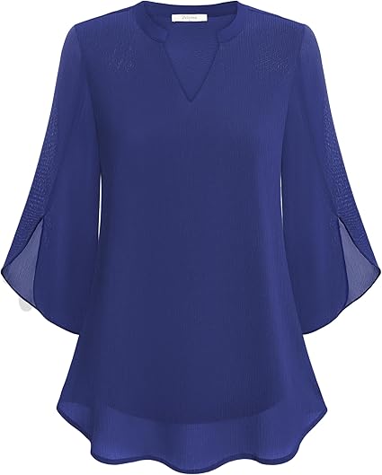 Blouse Décontractée Élégante Femme – Haut Col V Ample et Confortable