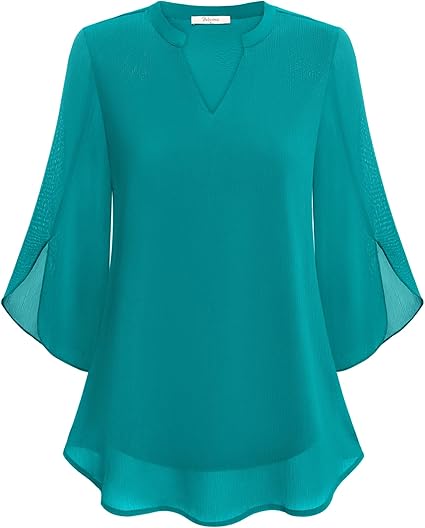 Blouse Décontractée Élégante Femme – Haut Col V Ample et Confortable
