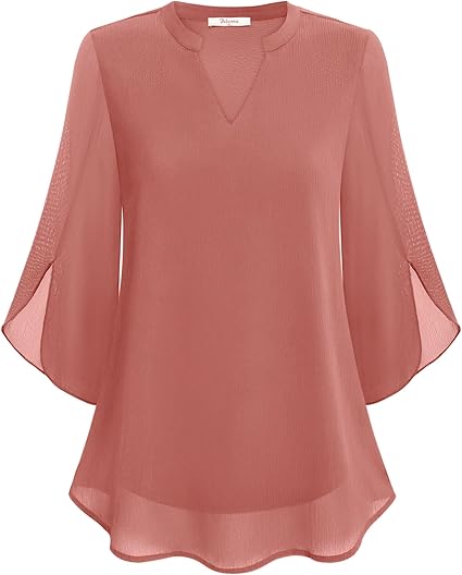 Blouse en Chiffon Élégante pour Femme – Haut Décontracté Coupe A-Line