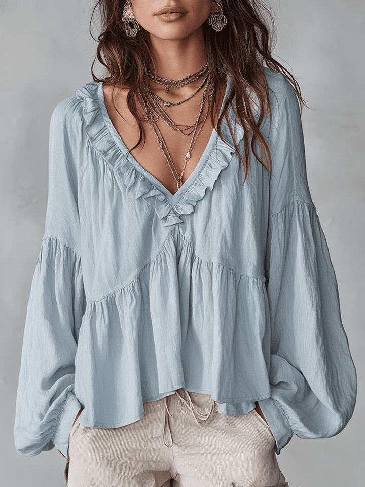 Blouse bohème femme à volants – Style vintage léger et romantique
