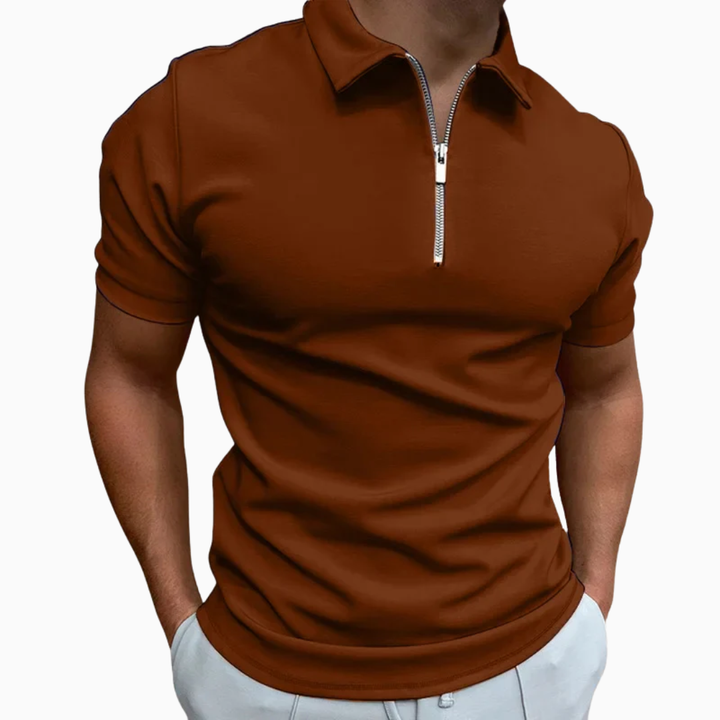Polo Homme à Fermeture Zippée – Coupe Moderne et Ajustée